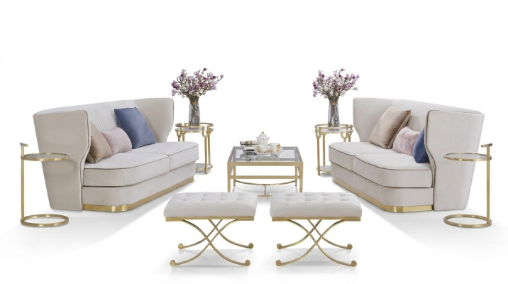 Divano design Set di divani 2+2 posti divano imbottito nuovo arredamento