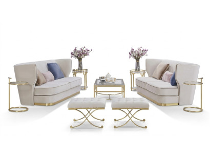 Divano design Set di divani 2+2 posti divano imbottito nuovo arredamento