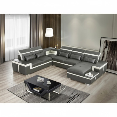 Divani a forma di U Divano Divano Set di divani Alloggiamento soggiorno Design Divano ad angolo in pelle Nuovo