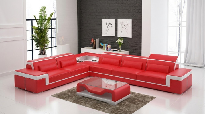 Divano design Divano angolare Set di divani imbottiti Composizione salotto a L-