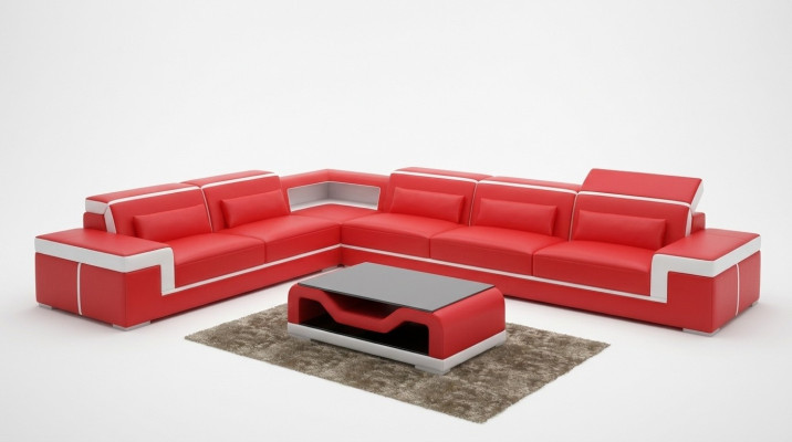 Divano design Divano angolare Set di divani imbottiti Composizione salotto a L-