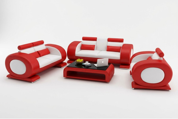 Sofà design divani divani imbottiti da 32 posti in pelle set di divani
