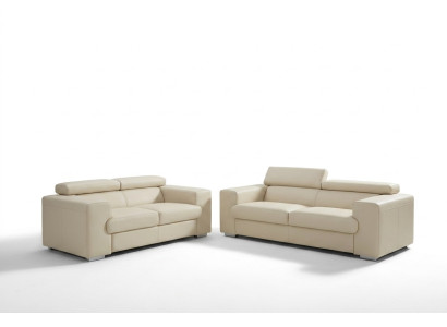 Divano in pelle Divano Set di divani Imbottito 3+1+1 Posti a sedere Divani Design Sofa
