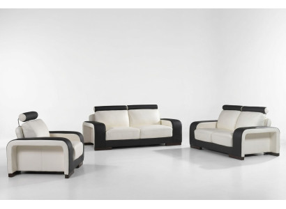 Set di divani design per divani in pelle 3-2-1 posti.