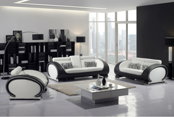 Sofà design Divani 3-2-1 sedute Set divani in pelle Imbottiti