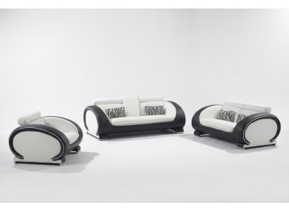 Sofà design Divani 3-2-1 sedute Set divani in pelle Imbottiti