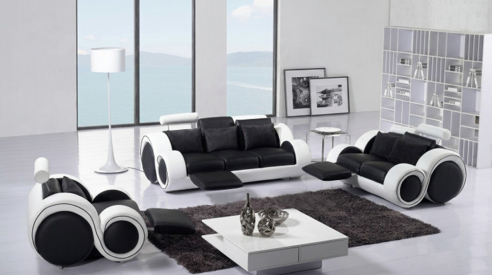 Divano 3+2+1 con funzione relax - Set di divani in pelle