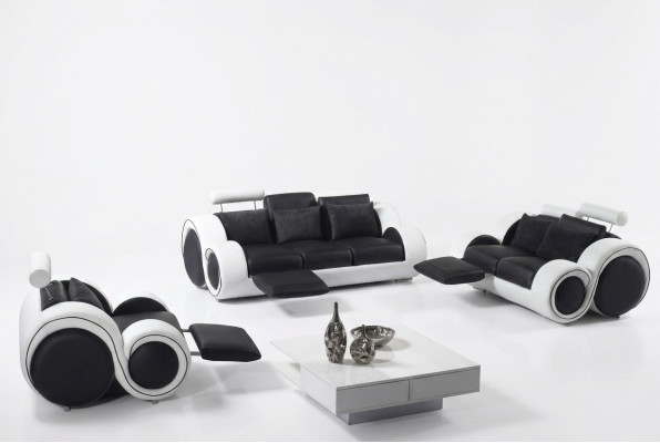 Divano 3+2+1 con funzione relax - Set di divani in pelle