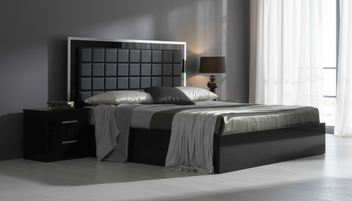 Camera da letto Mobili 3 pezzi Set Letto Hotel + 2 Comodini Lucidi Letti Italia