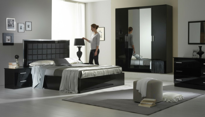 Design camera da letto 6 pezzi. Set completo di camera da letto Letto comodino Comò Nuovo