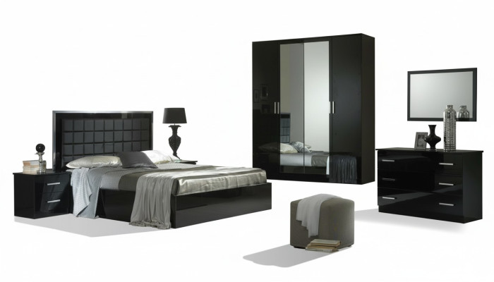 Design camera da letto 6 pezzi. Set completo di camera da letto Letto comodino Comò Nuovo