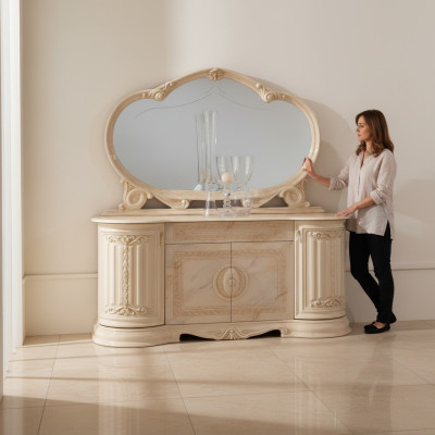 Comò credenze soggiorno credenza specchio Mobili italiani set 2 pezzi Nuovo
