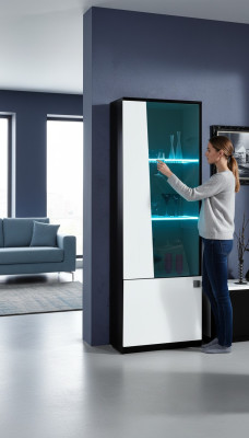 Mobile vetrina di stile moderno con vetrina in vetro per soggiorno nuovissima