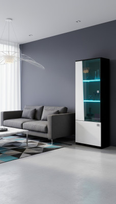 Mobile vetrina di stile moderno con vetrina in vetro per soggiorno nuovissima