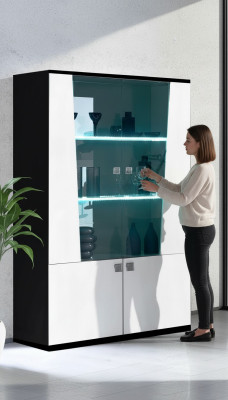 Mobili vetrina in legno moderni Vitrine Vetrina Armadio espositore Vetrine in vetro Armadietti Italia