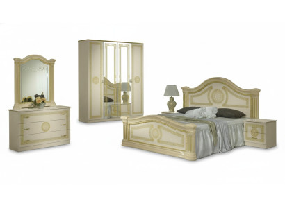 Camera da letto di lusso Letto in legno classico Comodino 6 pezzi Mobili di design