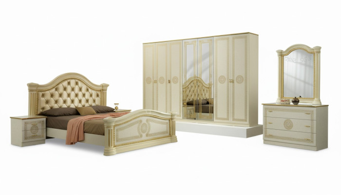 Camera da letto Letto Chesterfield Letti matrimoniali Imbottiti Chesterfield Barocco Rococò