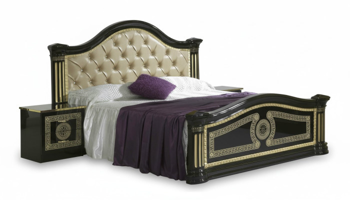 Camera da letto, set da 3 pezzi. Letto 2x comodini Consolle Letti Chesterfield Imbottiti