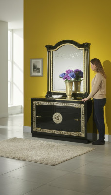 Specchio Comò Armadio Comò Credenza Camera Da Letto Set Legno Stile Moderno Nuovo