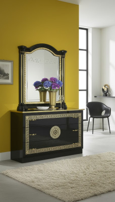 Specchio Comò Armadio Comò Credenza Camera Da Letto Set Legno Stile Moderno Nuovo