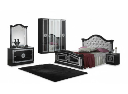 Letto 2x comodino 3 pezzi. Set camera da letto design di lusso Chesterfield.