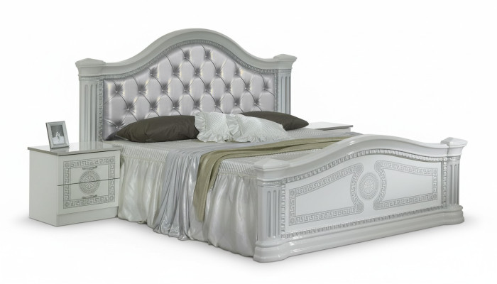 Set da camera da letto di classe 3 pezzi letto matrimoniale letti 2 comodini Chesterfield