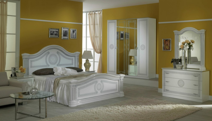 Camera da letto Set di mobili italiani Moderno di lusso 6 pezzi. Letto Letti Armadio Nuovo