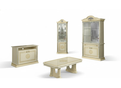 Set soggiorno 4 pezzi. Gruppo credenza vetrina 2x tavolino barocco rococò.