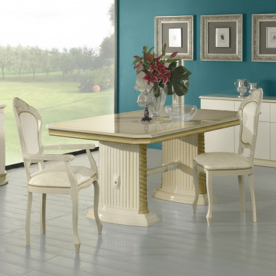 Tavolo da pranzo in stile, tavolo in legno massello, tavoli di design classico, mobili italiani.