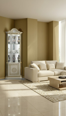 Comò Scaffale in legno Vetrina Armadio Credenza Armadi Vetrine d'angolo classiche Nuove