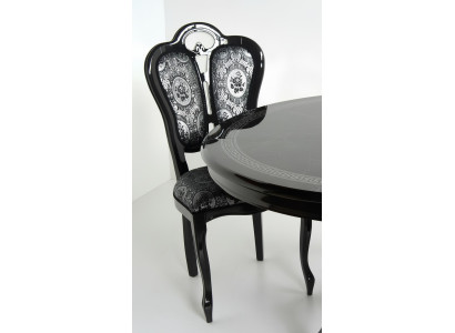 Sedia nera argento design soggiorno sala da pranzo legno sedie imbottite Made Italy.