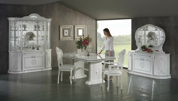 Specchio Tavolo buffet Tavolo da pranzo Vetrina Set di imbottiti Cucina Soggiorno Sala da pranzo