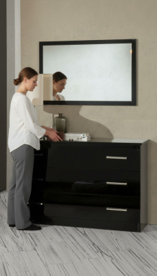 Buffet, credenza, comò, specchio, vero lavoro manuale, legno, scaffale 2 pezzi, scaffali, comodini