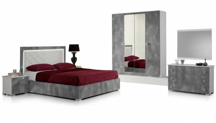 Camera da letto Set di mobili italiani di lusso 6 pezzi. Letto Letti Armadio Como Nuovo