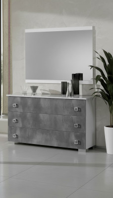 Tavoli Consolle Tavolo Side Board Camera da letto Legno Specchio + Comò Comò