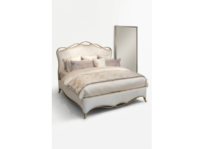 Letto matrimoniale classico in legno design imbottito per la camera da letto.