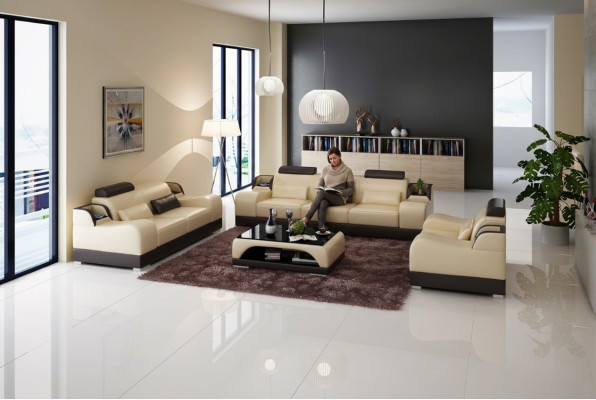 Divano design 3 posti in pelle set di divani sofà 321.