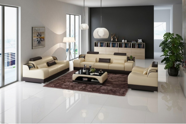 Divano design 3 posti in pelle set di divani sofà 321.