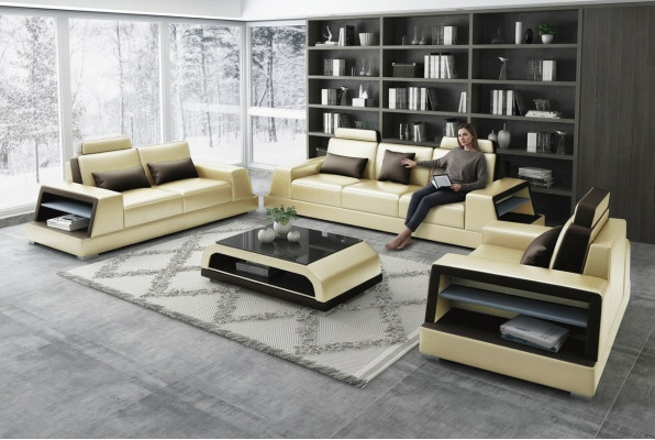 Sofà 3 posti + 1 posti Set Design Divani Divani imbottiti Relax Moderni