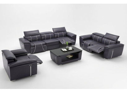 Set di divani 3 posti multifunzione 311, divani in pelle per il relax. Nuovi.