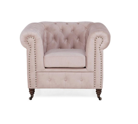 Nobile poltrona Chesterfield design in tessuto per sedile TV Lounge Club.