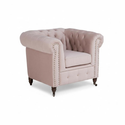 Nobile poltrona Chesterfield design in tessuto per sedile TV Lounge Club.