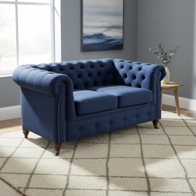 designer divano in tessuto a 2 posti Chesterfield Nuovo sofà divano imbottito
