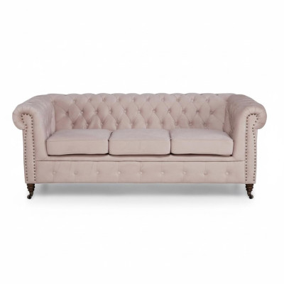 Mobili classici Chesterfield divano a 3 posti in tessuto Tessuto Divano Design raffinato Nuovo