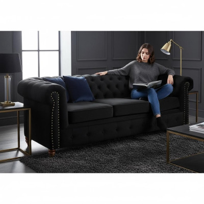 Chesterfield divano a tre posti in tessuto Tessuto Divano Design di lusso Mobili classici Nuovo