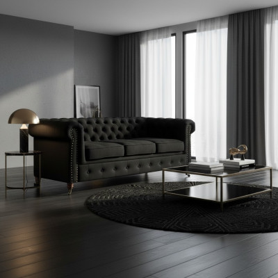 Chesterfield divano a tre posti in tessuto Tessuto Divano Design di lusso Mobili classici Nuovo