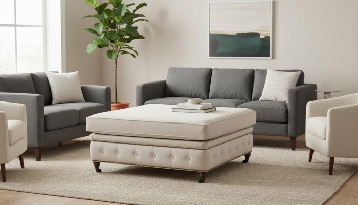 Club pouf da lounge in pelle tessuto design otomano Designer Pufa Chesterfield