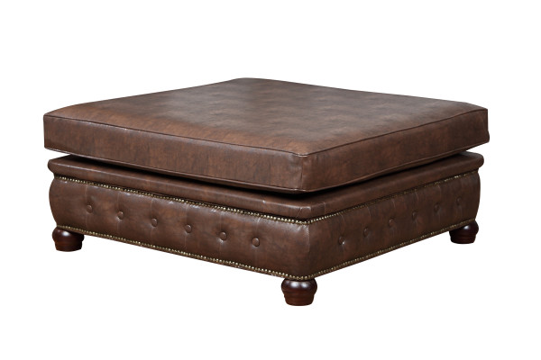 Pouf Club Lounge Pied-de-Poule Chesterfield in stile tessuto - Pouf in tessuto design ottomano.