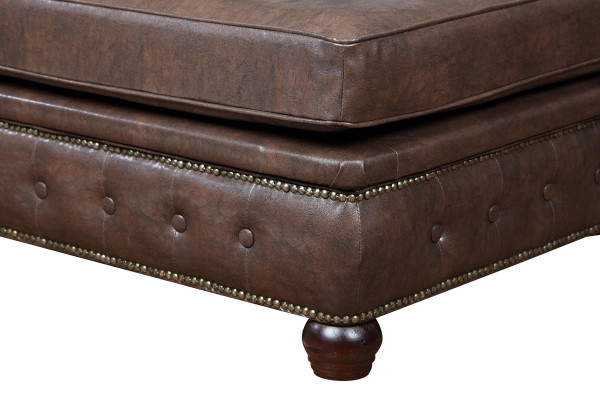 Pouf Club Lounge Pied-de-Poule Chesterfield in stile tessuto - Pouf in tessuto design ottomano.