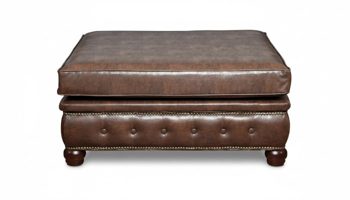 Pouf Club Lounge Pied-de-Poule Chesterfield in stile tessuto - Pouf in tessuto design ottomano.